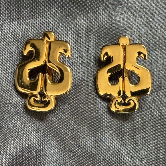 Tortolani Crislu Signature Collection Goldtone earrings 70's Era - Picture 1 of 4